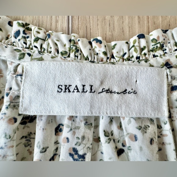 Skall Studio Carole Dress Bluebell Floral Organic Cotton Prairie Midi EU 36 EUC - Picture 6 of 16